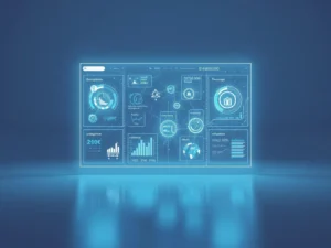A high-tech data visualization representing advanced Amazon ads optimization tips 2026.